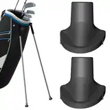 Golf-Standbag-Gummifüße, 2 Stück Golftaschen-Ständer, notwendig für Sporttaschen, Schwarze aufsteckbare Standfüße, langlebig, Austausch der Füße erforderlich