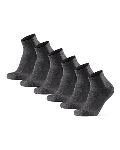 DANISH ENDURANCE Merino Wandersocken Low-Cut, 3 Pack (Grau, 43-47)