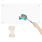 1 Set Leeres Banner Selbst Gestalten 200×100cm mit Ösen Fahne Weiß mit 8m Hängendem Seil Weißes Laken zum Bemalen für DIY Painting Abi Plakat Geburtstagsbanner Jugendweihe Banner Partyfeiern Outdoor