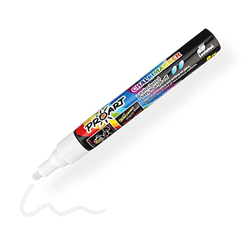 LEVIATAN - Kreidemarker | Kreidestifte für Fenster | Flüssigkreidestift | Tafelstift Abwaschbar| Glasstift | Rundspitze 2-3mm Weiß, 1 Stück (1er Pack)
