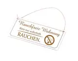 Dekolando Rauchfreie Wohnung Nur außerhalb Rauchen - Nichtraucher Schild Holzschild Gravur 20 x 10 cm