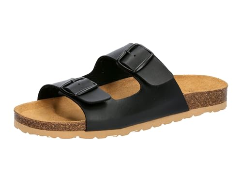 Lico Herren Bioline Man Mules Soft Pantoletten, Schwarz Helle Sohle, 43 EU