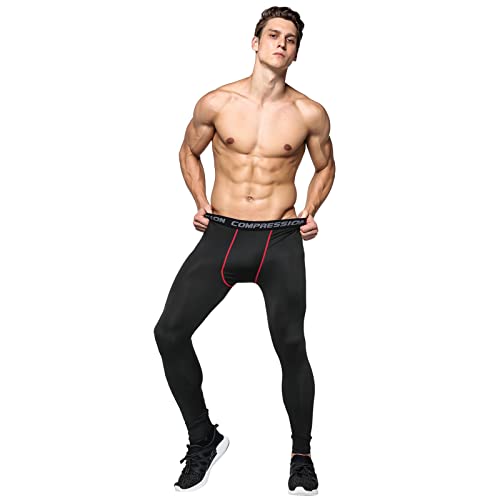 Generisch Lässige, atmungsaktive, trocknende Hosen für Herren, Sporthosen, schnell trocknend schweißelastisch, Leggings Hosen Leggings Mit Taschen Beinlänge Hose Herren Kurz Fallschirm Hose (Red, L)