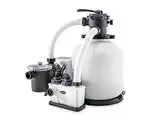 Intex 26680 – Sandfilterpumpe Krystal Clear mit Salzwassersystem, Wasserfluss 10000 L/h, Systemfluss 8000 L/h, für Pools bis maximal 56800 L, Kunststoff, Weiß
