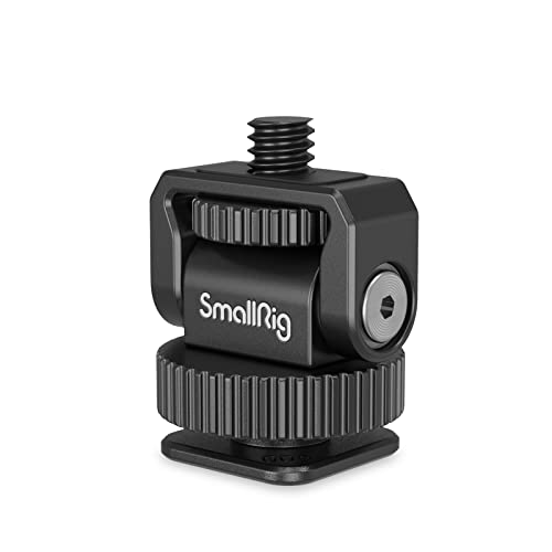 SMALLRIG 1/4" Mini Ball Head Cold Shoe Mount Adapter mit kaltem Schuhadapter für Kamera, Käfig, Fotolicht und Mikrofon - 3577