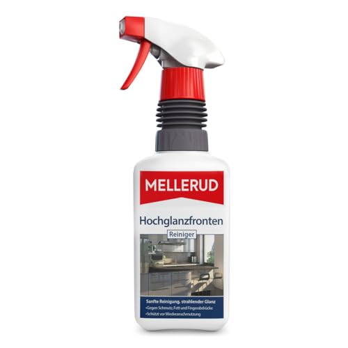 MELLERUD Hochglanzfronten Reiniger | 1 x 0,5 l | Effektives Spray zur Reinigung von Schmutz, Fett und Fingerabdrücken