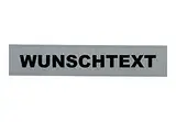 Rückenschild Wunschtext silber-reflex 38 x 8cm