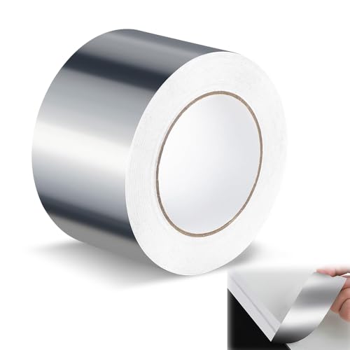 yotutun Aluminium Klebeband 60mm x 50m, 1 Rolle Wasserdichtes Alu Klebeband Hitzebeständig Dampfsperre Selbstklebendes Aluminiumfolienband Aluband zum Reparieren, Versiegeln, Isolierung