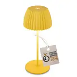 BRILONER - Riffle Mini LED Tischlampe kabellos IP44 mit Lichtkante, 8,5 x 20 cm, Touchdimmer, Akku tauschbar, Nachttischlampe, Leselampe, LED Lampe, Akku Lampe, German Design Award Winner 2025, Gelb