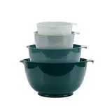 BoxedHome Mixing Bowl Grün Set Rührschüssel Set Kunststoff Salatschüssel rutschfest stapelbar Servierschalen für Küche Rührschüssel-Set 4-teiliges