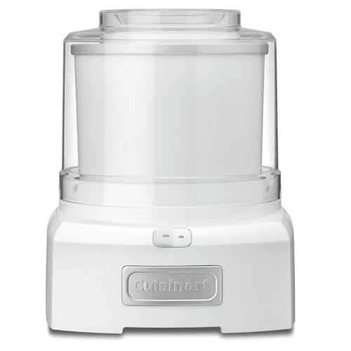 CUISINART Cool Scoops Hausgemachtes Gelato & Eismaschine in 25 Min. | Sorbet Frozen Yogurt Maker | Familiengröße | 1.4L Rührschüssel | ICE21, Kunststoff, Weiß