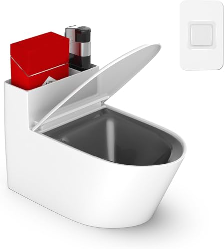 Juspota Aschenbecher, Winddichter Wasserdichter Aschenbecher, Toilettenförmig Aschenbecher mit Deckel für Zuhause, WC, Büro, Outdoor, Wandmontage
