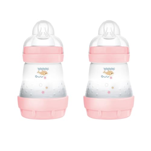 MAM Easy Start Anticolica Babyflasche im 2er Set, mit SkinSoftTM Silikon-Sauger, 0+ Monate, 160 ml, rosa