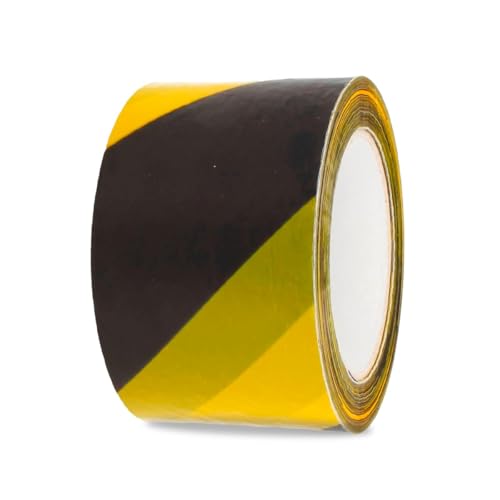 Amig - Absperrband | Hergestellt aus Niederdruck-Polyethylen LDPE | Maße: 500 m Länge x 70 mm Breite | Signalband zur Abgrenzung von Sicherheitsbereichen | Farbe: Gelb und Schwarz