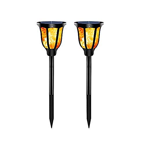 GRIFEMA DG2003, Solarleuchte Garten, Wasserdichte Flamme Solarlampe, 2 Stück
