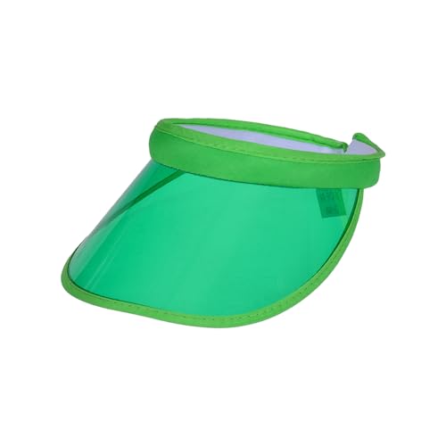 Copbopwn Unisex Sonnenvisier, Unisex Retro 80er Neon Sonnenblende Hut Plastik Visiere Pub Golf Visier Fancy Dress Sport Visier Retro Sonnenhut für Frauen Männer Outdoor (PVC, Grün)