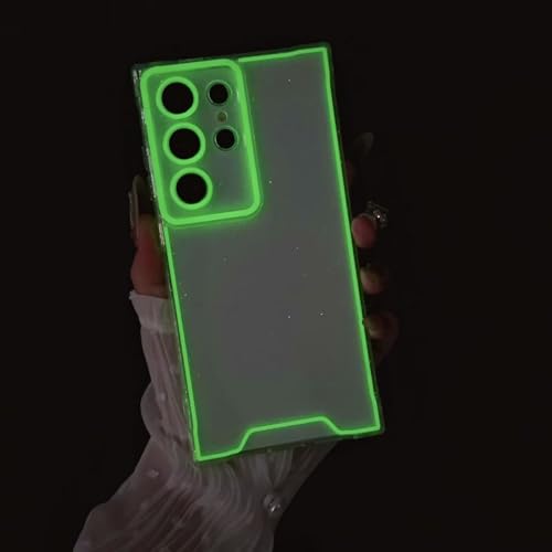 Rnrieyta Miagon Leuchtend Luminous Glitzer Hülle für Samsung Galaxy S22,Fluoreszierend Licht im Dunkeln Bunt Bling Handytasche Durchsichtig Dünn Transparent Cover Slim Schutzhülle Backcover