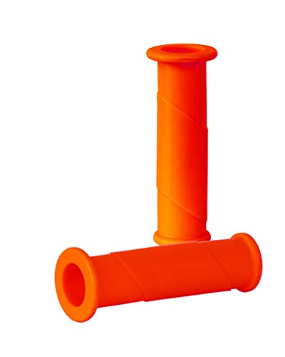 BigDean 2x Schubkarrengriffe 30mm - Schubkarren Universal Griffe - Rundrohre ORANGE Ersatzgriffe Kunststoff Karrengriff Schiebkarren - 14cm Länge