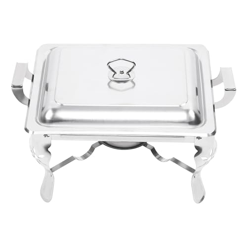 6 Liter Edelstahl Chafing Dish Speisenwärmer Behälter Gastronormbehälter Wärmebehälter, für Haushalt Cafeterias Hotelrestaurants Schulkantinen Bankette Buffets Frühstücksbereiche 21x26x26cm