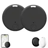 2 Stück Safesync GPS Tracker, Bluetooth-Tracker, GPS Tracker für Katzen und Hunde, Schlüsselfinder funktioniert, kabelloser intelligenter Tracker, Anti-Verlust-Alarm-Sensor, Standort-Tracker (Schwarz)