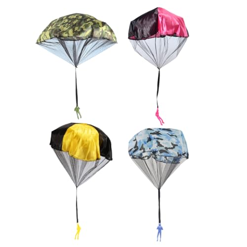 4 Stück Fallschirmspringer Spielzeug, Fallschirm Kinder, Hand Werfen Flugspielzeug für, Mitgebsel Kindergeburtstag Gastgeschenke,Wurf Parachute Spiele
