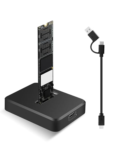 Dockingstationen für Festplatten - Dual-Protokoll-Dockingstation M.2 NVME 10Gbps | SATA 5Gbps, USB 3.1 Gen2 Anschluss für M-Key | B+M Key, Festplatten Dockingstation für 2230 2242 2260 2280 SSD