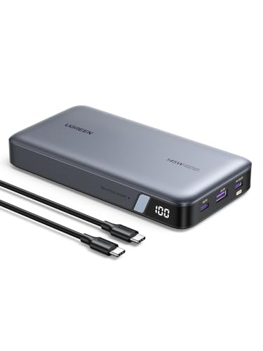 UGREEN Nexode Power Bank 145W Max 25000mAh externer Akku mit 3 Anschlüsse USB C Powerbank mit Digitales Display, kompatibel mit MacBook Pro/Air, iPhone 16 Pro Max/Pro/16/15, Galaxy S24 Ultra, Dell