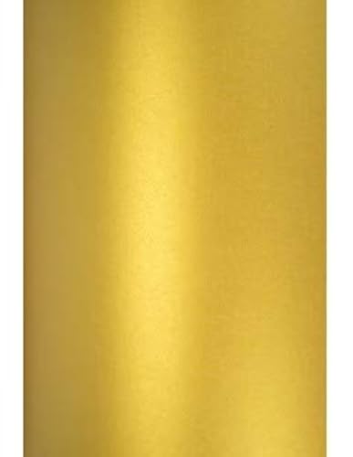 Netuno 10x Glanzpapier Gold DIN A5 148x 210 mm 120g Aster Metallic Cherish Perlmutt-Gold Papier schimmernd glänzendes Bastelpapier bedruckbar Effekt-Papier Gold Goldenes Kartonpapier zum Basteln