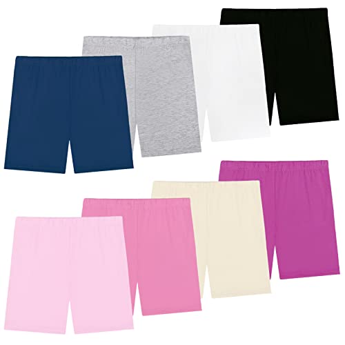 KEREDA Kurze Hose Mädchen Radlerhose Kurze Leggings Shorts Kinder Boxershorts Sport 2-10 Jahre 8 Paar, E 8-10 Jahre