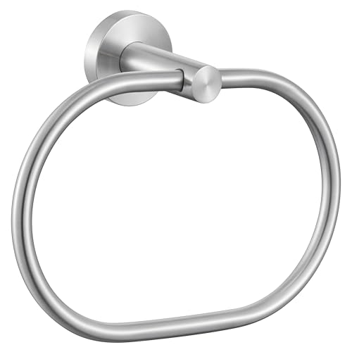 APLusee Ovaler Handtuchring aus gebürstetem Nickel, 304 Edelstahl, Handtuchhalter für Badezimmer, Küche, Wandmontage