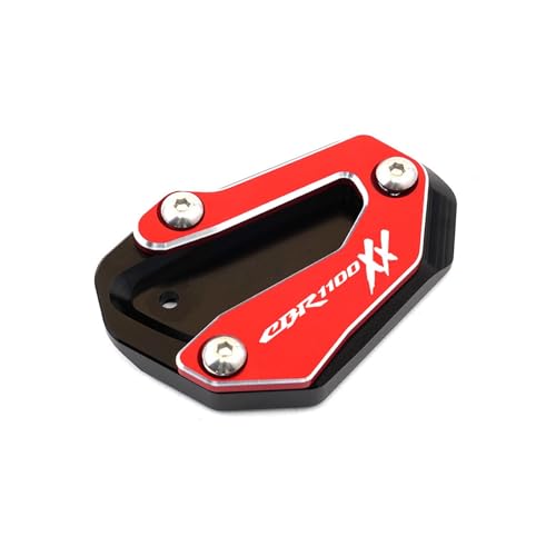 CHICSTYLE Seitenständer-Verlängerungspad for Honda CBR1100XX CBR 1100 Xx CBR 1100XX 1996-2008 Motorrad CNC Ständer Fußstützplatte(Red)