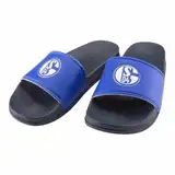 FC Schalke 04 Logo Badelatschen Slides (navy, EU Schuhgrößensystem, Erwachsene, Numerisch, M, 44, 46)