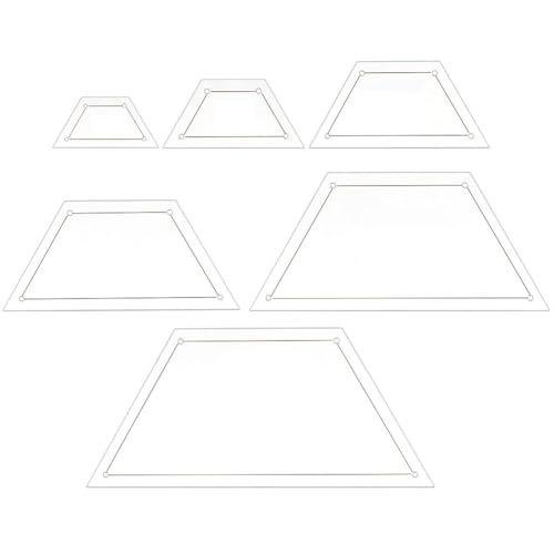 BENECREAT 6pcs Acryl Quilting Vorlage, halbe Sechseck Lineale klar Patchwork Quilt Zubehör für das Schneiden von Mustern, Nähen, und DIY Decke machen Projekte, 1/2/3/4/5/6 Zoll