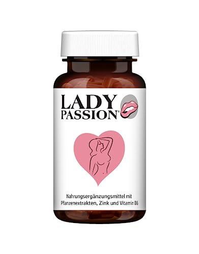 Lady Passion® Das Original für die Frau - 60 hormonfreie Kapseln mit hochdosiertem Ashwagandha, Maca, Ginseng - Vegan & Made in Germany