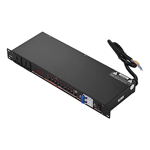 Funien DB2-02 10-Fach Rack-Montage Power Sequence Controller Conditioner Überspannungsschutz Netzteilregler mit LED-Anzeige USB-Schnittstelle für DJ-Equipment Instrument Rigs Audio-Aufnahmesystem
