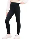 BALAYSIER Sporthose Mädchen Kinder Sportleggings High Waist Elastisch Sport Leggings Mädchen Yogahose Kinder(Schwarz,120)