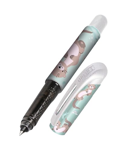 Online College Otter Tintenroller mit Patrone I Ergonomischer Rollerball für Rechts- & Linkshänder mit Tier-Design I Tintenroller Kinder & Erwachsene I inkl. Kombipatrone I Made in Germany