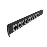 Jingchengmei 12 Ports/Wege/Loch, aufklappbares Patchpanel – 1U 19 Zoll Rack-Mount D-Stecker – Audio mit aufklappbarer Seite (H1U12D, schwarz)