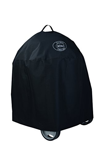 RÖSLE Holzkohle-Kugelgrill Abdeckhaube No.1 F50/F50 AIR, Hochwertige Schutzhülle aus 100% Polyester, mit praktischem Klettverschluss zum Fixieren, wasserdicht, Schwarz
