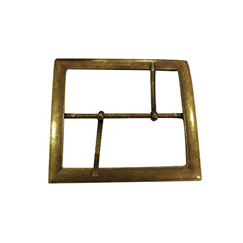 Trimming Shop Messing-Gürtelschnalle, groß, rechteckig, 82 mm, Unisex, Weihnachtsmann, langlebig, leicht, ausgefallene Clip-Riemen für Modeaccessoires, Jacken, Trenchcoats, messing antik-optik, 70mm x