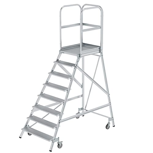 Günzburger Steigtechnik MUNK 50108 Aluminium Podestleiter Arbeitshöhe (max.): 3.9m Silber 47kg