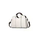 DIGJOBK Damen handtasche Weibliche Tasche Frauen Leder Handtasche Vintage Messenger Bag Brief Taschen Für Frauen Tasche Handtasche Damen Handtaschen(Color:White)