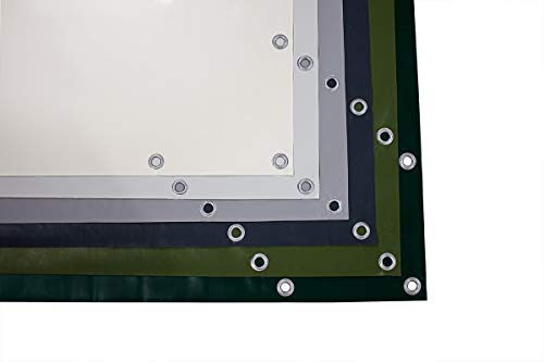 (1,5m breit) LKW Plane/PVC-Plane 600g/m² mit ÖSEN (Rundösen) Abdeckplane, Holzabdeckplane, Sichtschutz Camping Zaunplane Balkonschutz (Beige RAL1014)