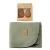 Cloby CBY-SET-OL-BR Set UV-Schutz-Decke olive und magnetische Clips braun