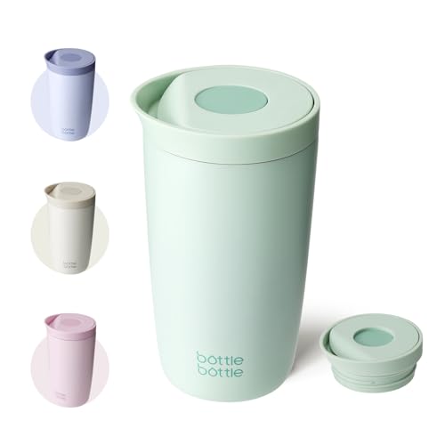 BOTTLE BOTTLE Thermobecher 350ml für Kaffee oder Tee, auslaufsicher und Easy Quick-Press-Verschluss, Isolierbecher Travel Mug Classic Grande (Grün)