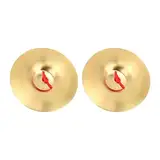 Lwuey Crash Becken, 14.7cm Messing Trommeln Handbecken Finger Becken Percussion Instrument Musikinstrument Cymbals Elastischen Armband für Tänzer Ball Party Schlaginstrumente Ausrüstung Erwachsene