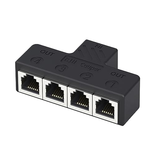 Zdprkqzvz Telefon-Splitter-Adapter, 3 Port/4-Port-Verlängerung, RJ11 6P6C, Telefonwandadapter, 1 auf 3/4 Splitter, erweitern Sie den Anschluss