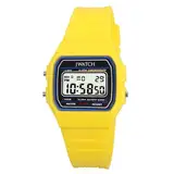 JWATCH Casual Sport Watch Vintage Collection Unisex Digital Armbanduhr 30M wasserdichte Sportuhr Stoppuhr Kalender leuchtende Digitaluhr mit Wecker in gelb