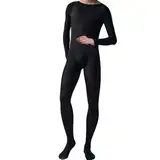 HTRUIYATY Herren Bodystocking Matte Lange Sexy Bodysuit Loch im Rücken Männer Gay Strumpfhosen Kostüm Jumpsuit 120 DEN