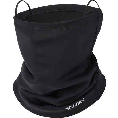 YANIKY Loopschal Multifunktionstuch Winddicht Schlauchschal Neckwarmer Herren Ski Gesichtsschutz Halstuch Thermal Fleece Sportschal Halswärmer für Skifahren Fahrrad Jogging ﻿ (Schwarze hängende)